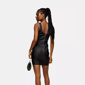 Black Mesh Wrap Top