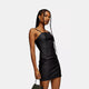 Black Mesh Wrap Top