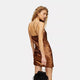 Metallic Copper Slip Dress