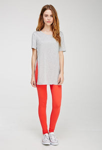 Red Cotton Leggings