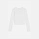 White Pointelle Long Sleeve Top