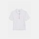 White Short Sleeve Zip Polo
