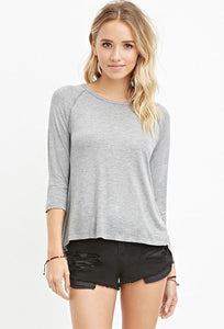 Ribbed-Panel Slub Knit Top