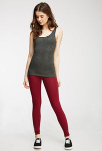 Red Cotton Leggings